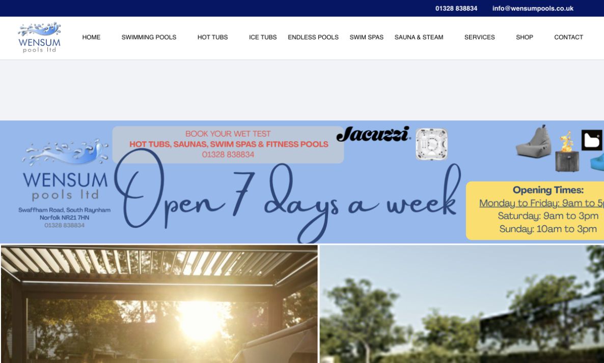 Wensum Pools website